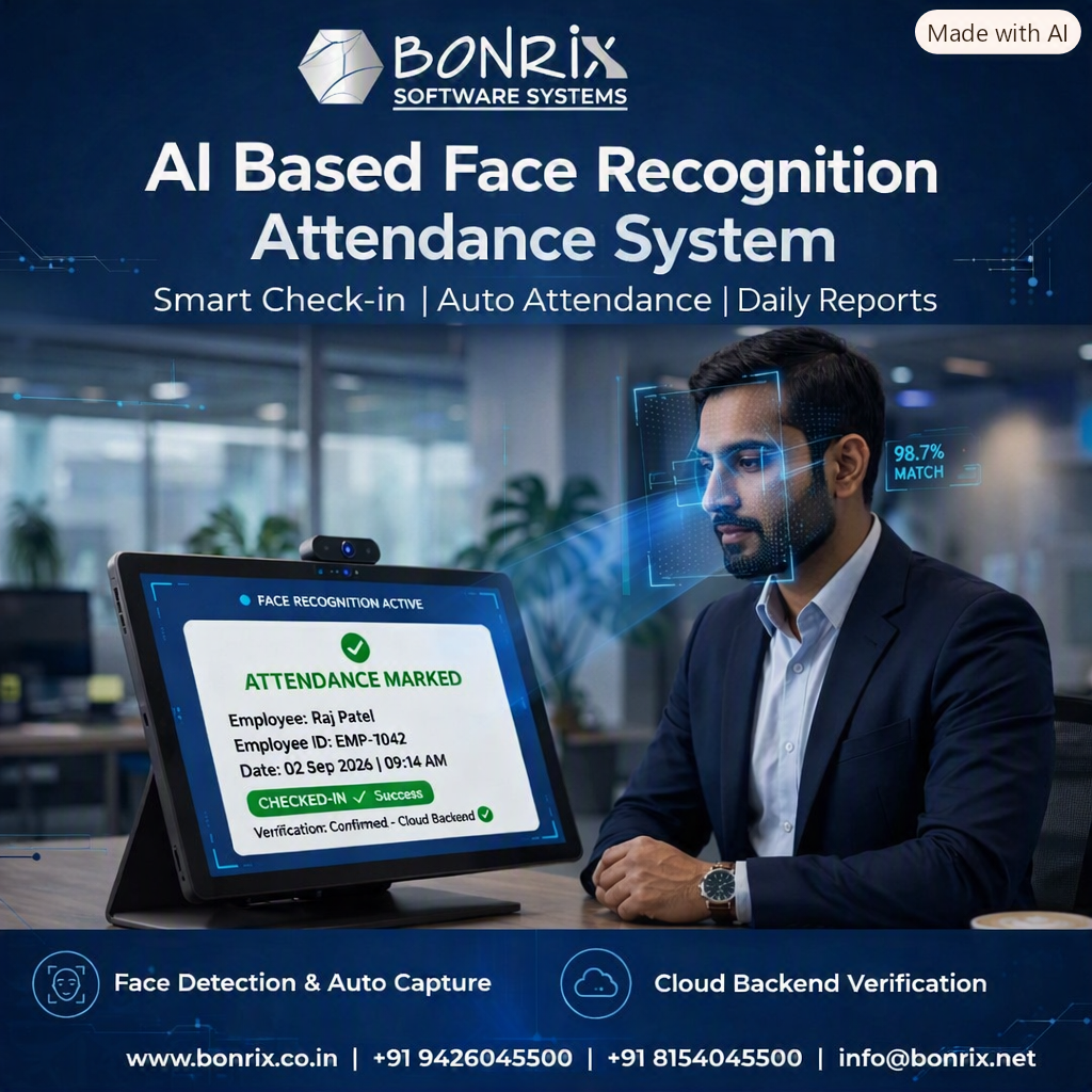 Bonrix AI Face Recognition Attendance System – Instant Office Check-In &
                                Check-Out